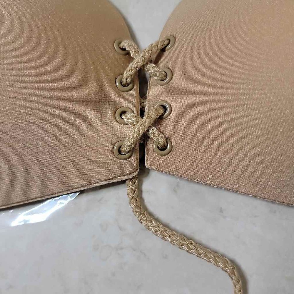 Self Adhesive Bra C Cup Backless Winged Goddess Nude - Picture 4 of 11